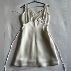 Silk white mini dress. Princess Polly size 2. Worn once.